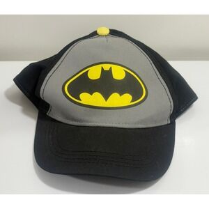Batman Hat Cap Strap Back Youth Boys Kids Dc Comics Black Gray Logo